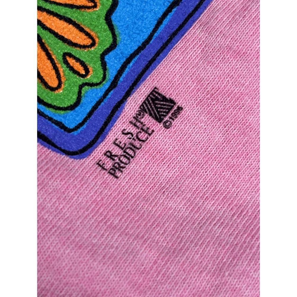 Vintage Fresh Produce Sleeveless Maxi Dress Size Large Pink Fish Graphic 90s - Picture 13 of 16